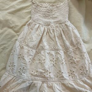 American Eagle Outfitters Cream Strapless Dress